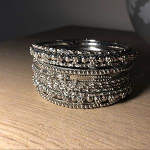 Silver Bangle Bracelet Set✨